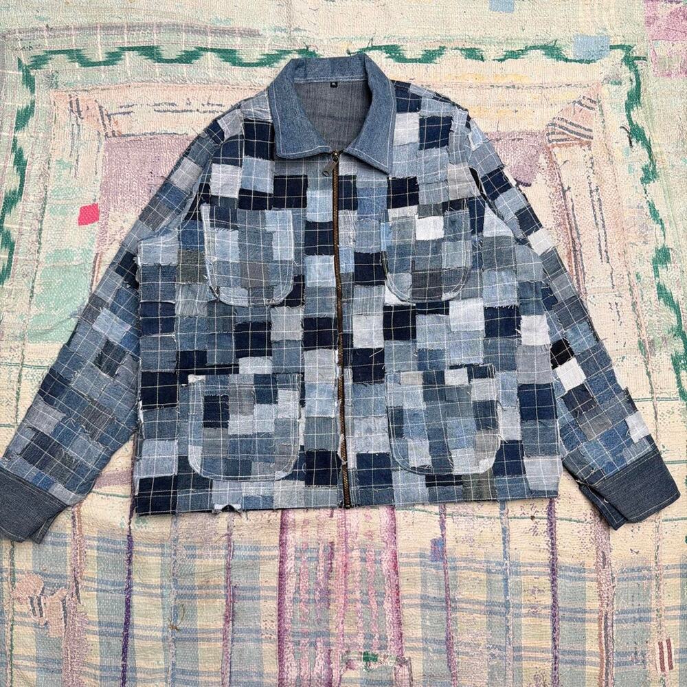 Custom upcycled patchwork chore jacket